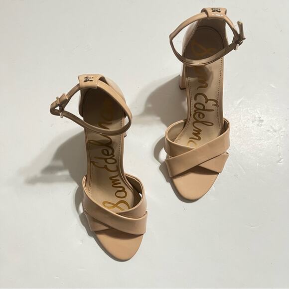SAM EDELMAN Beige Yancy Ankle Strap Sandals Size 10 - Picture 5 of 10